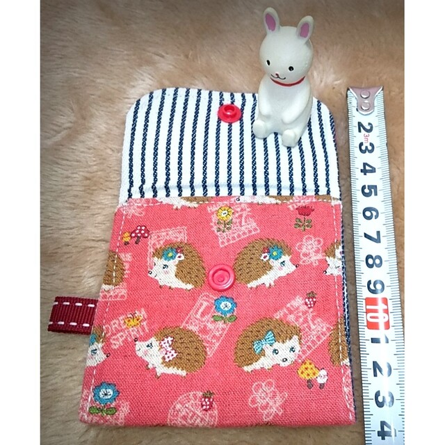 ⭐️ハリネズミ きのこ お花柄 ミニ ポーチ 小物入れ 小銭入れ等にも⭐️ ハンドメイドのファッション小物(ポーチ)の商品写真