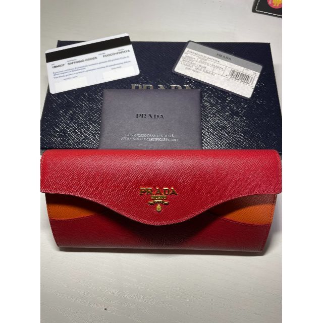 ★PRADA★ プラダ 二つ折り長財布 レザー サフィアーノウォレット 新品1MH037付属品