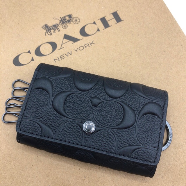 新品coach ファイブ リング キー ケース レザー