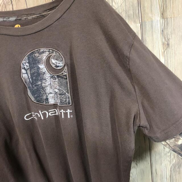 carhartt(カーハート)の『ロンT』90s 古着 カーハート 刺繍ロゴ Carhartt ビッグサイズ メンズのトップス(Tシャツ/カットソー(七分/長袖))の商品写真