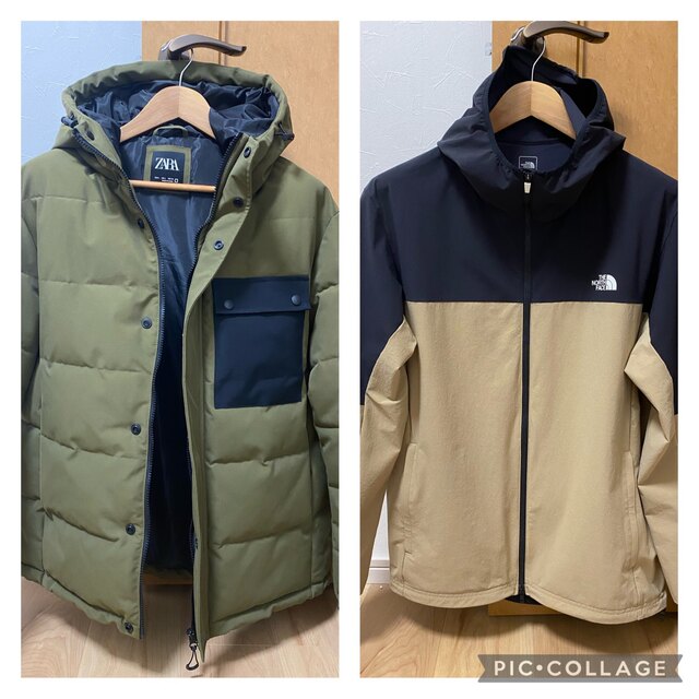 ZARA ダウンジャケットとノースフェイス