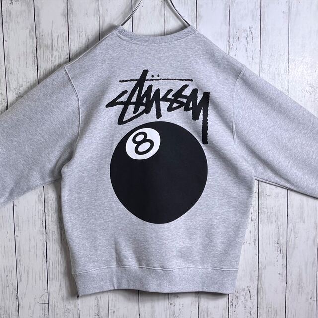 【激レア】STUSSY ステューシー　スウェット　トレーナー　8ボール　グレー