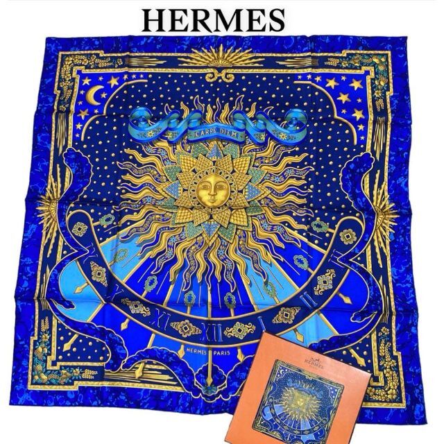 超美品!HERMES エルメス スカーフ CARPE DIEM 今日一日を楽しむ