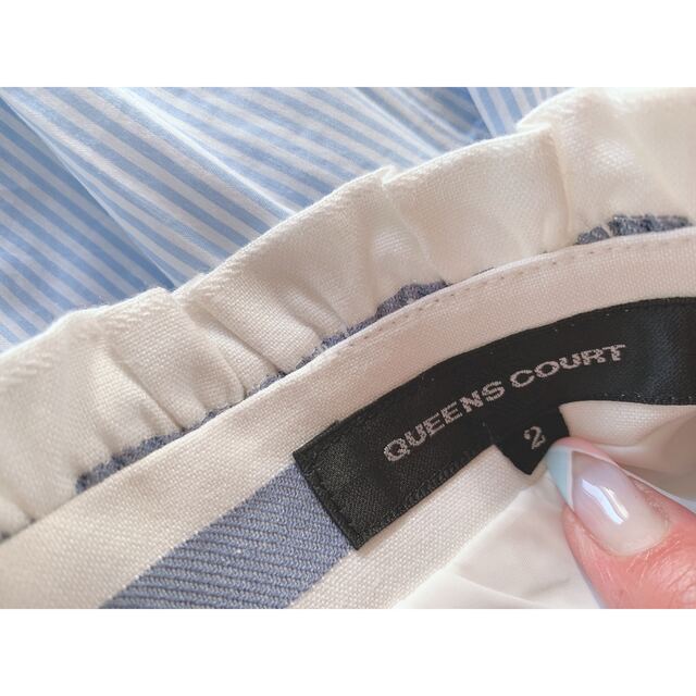QUEENS COURT(クイーンズコート)のQUEENSCOURTボーダースカート レディースのスカート(ひざ丈スカート)の商品写真