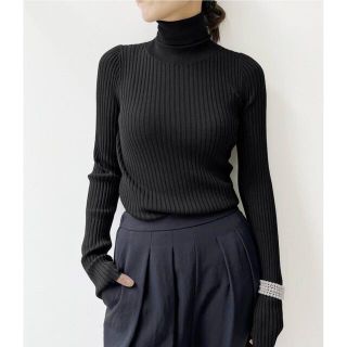 アパルトモンドゥーズィエムクラス(L'Appartement DEUXIEME CLASSE)の新品未使用品　WIDE Rib T/N Knit ブラック(ニット/セーター)