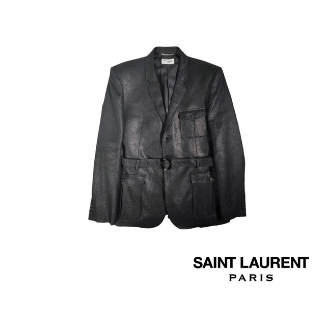 人気スポー新作 サンローラン - Laurent Saint ジャケット 52 ★ ブラック イタリア製 メンズ テーラードジャケット