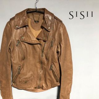 シシ(sisi)のSisii シシ レザージャケット ライダースジャケット ブラウン 牛革(ライダースジャケット)