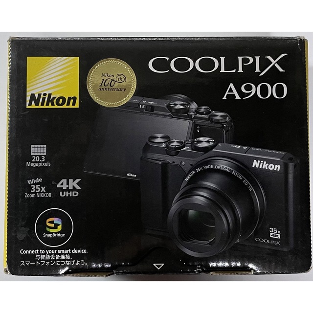 Nikon(ニコン)のNikon COOLPIX  A900 35倍光学ズーム 4K撮影 バッテリ二個 スマホ/家電/カメラのカメラ(コンパクトデジタルカメラ)の商品写真