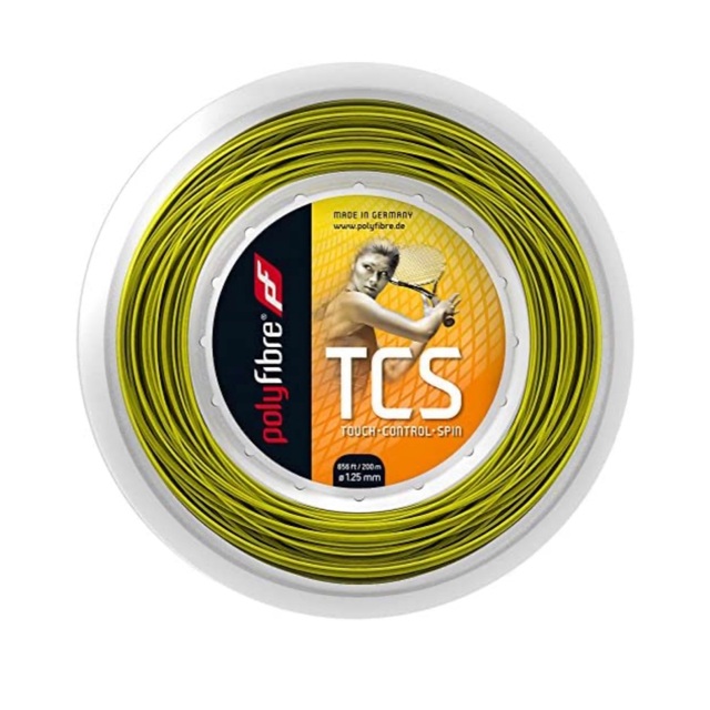 ポリファイバー テニス ガット TCS 125-200m roll 黄色 新品