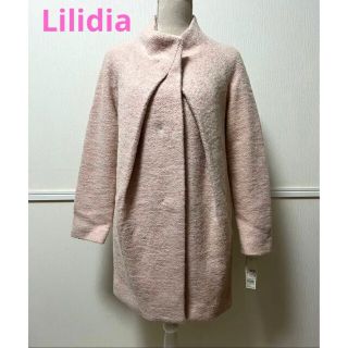 リリディア(Lilidia)の未使用　タグ付き　Lilidia 定価25000円　ピンクツイードコート1サイズ(ロングコート)