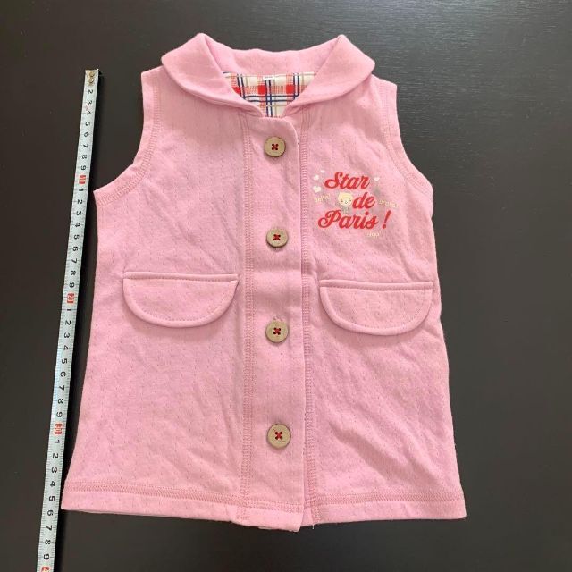 ELLE(エル)の【未使用】ELLE baby ピンク　ベスト　薄手 キッズ/ベビー/マタニティのキッズ服女の子用(90cm~)(カーディガン)の商品写真