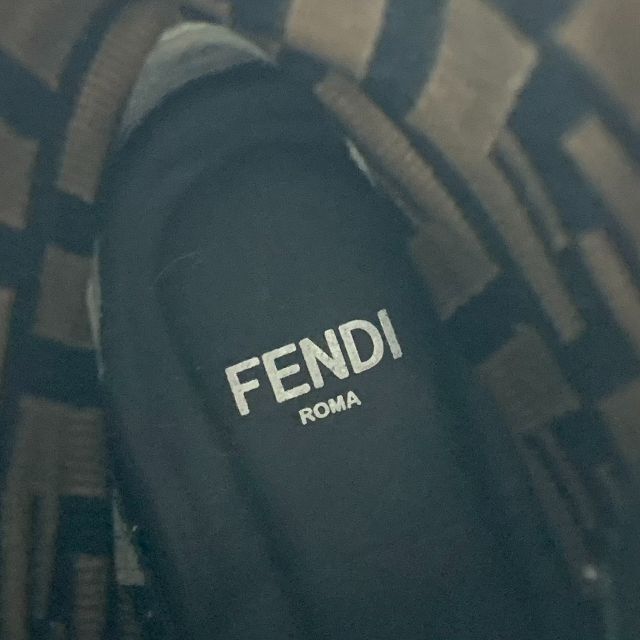 FENDI - 5240 フェンディ ロココ レザー ニット ズッカ レースアップ