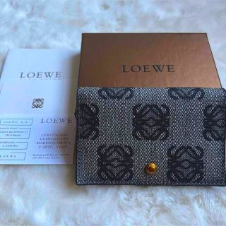 ロエベ(LOEWE)の極美品♡LOEWE ロエベビジネスカード名刺入れアナグラムグレー/ブラック(名刺入れ/定期入れ)