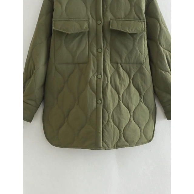 🎨11月新作📚9842◆キルティング風 ダウンジャケット コート レディースのジャケット/アウター(ダウンジャケット)の商品写真