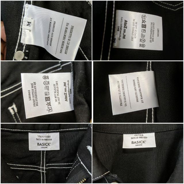 CHRISTIAN DADA(クリスチャンダダ)のBASICKS 2ndタイプデニムジャケット　ハートステッチデニムセットアップ黒 メンズのスーツ(セットアップ)の商品写真