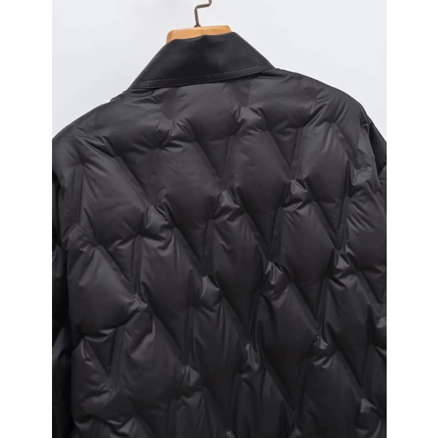 🎨11月新作📚9852◆チェーン デザイン ダウン ジャケット コート レディースのジャケット/アウター(ダウンコート)の商品写真