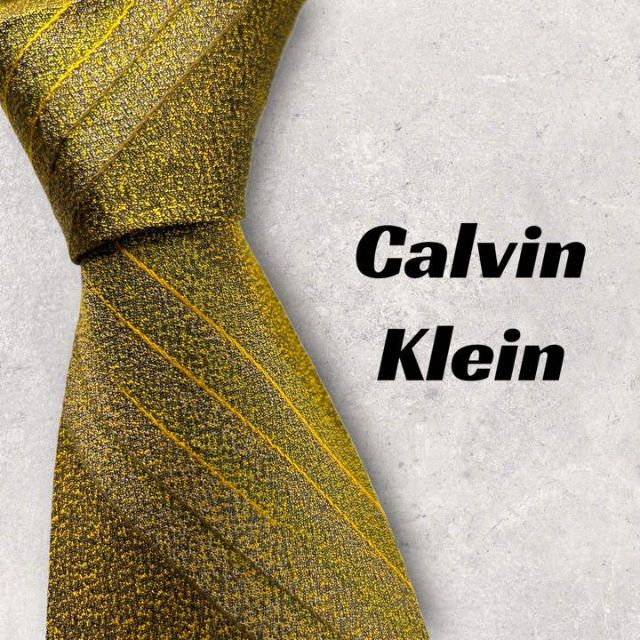 Calvin Klein(カルバンクライン)の【3845】良品！Calvin Klein ネクタイ　ゴールド系 メンズのファッション小物(ネクタイ)の商品写真