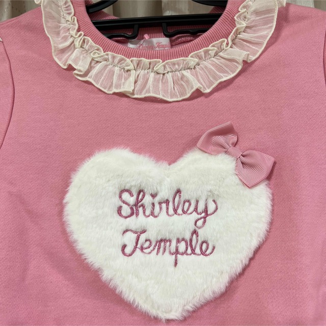 Shirley Temple(シャーリーテンプル)の新品未使用　シャーリーテンプル ボアハートハシゴレーストレーナー140 キッズ/ベビー/マタニティのキッズ服女の子用(90cm~)(Tシャツ/カットソー)の商品写真