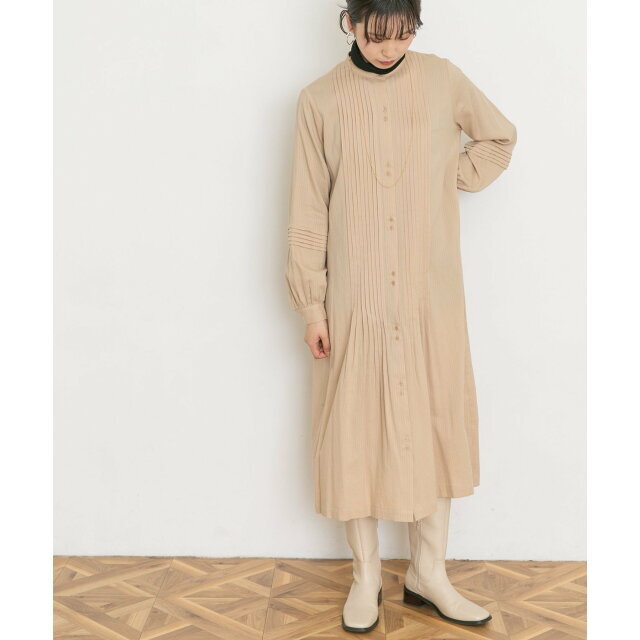 UR Lab.(アーバンリサーチラボ)の【BEIGE】タックシャツワンピース レディースのワンピース(ロングワンピース/マキシワンピース)の商品写真