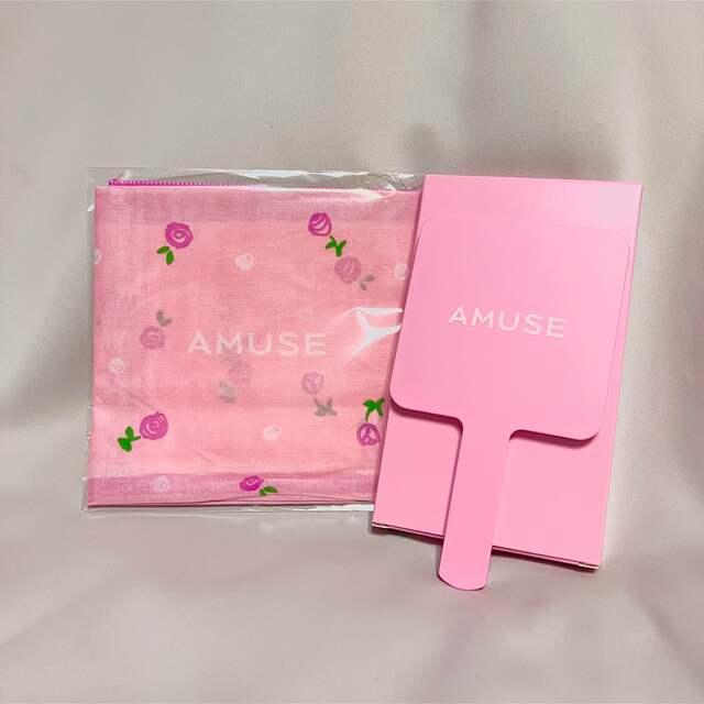 AMUSE ノベルティ ローズハンカチ＆ミラー 新品未使用 レディースのファッション小物(ミラー)の商品写真