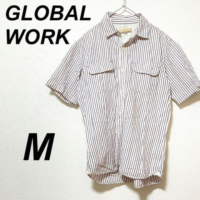 GLOBAL WORK 【グローバルワーク】シャツ ストライプ （M）ポッケ2つ 秋の通販 by すみれ's shop｜グローバルワークならラクマ