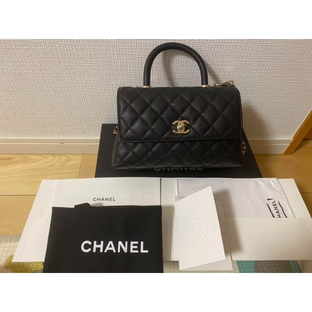 CHANEL - Chanel シャネル ここハンドル 24cm 黒
