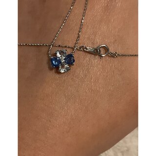 ジュエリーツツミ(JEWELRY TSUTSUMI)のk14 ブルー　花　ネックレス(ネックレス)