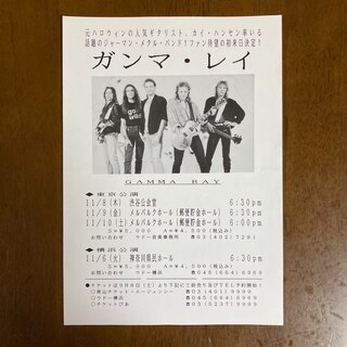 フライヤー ガンマ レイ B5 片面(ミュージシャン)