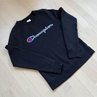 チャンピオン(Champion)のチャンピオン　センターロゴ　デカロゴ　スウェットシャツ　ブラック　S(スウェット)