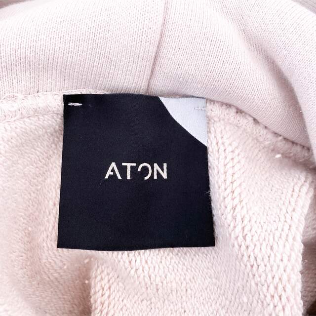 【かさも】 ATON - ATON（エイトン）/ フードパーカー ピンク ユニセックス 02サイズの通販 by 複数割引あり♡｜エイトンなら