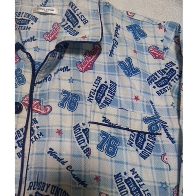 パジャマ 長袖 上下セット ブルー 秋冬 150 キッズ/ベビー/マタニティのキッズ服男の子用(90cm~)(パジャマ)の商品写真