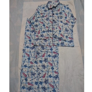 パジャマ 長袖 上下セット ブルー 秋冬 150(パジャマ)