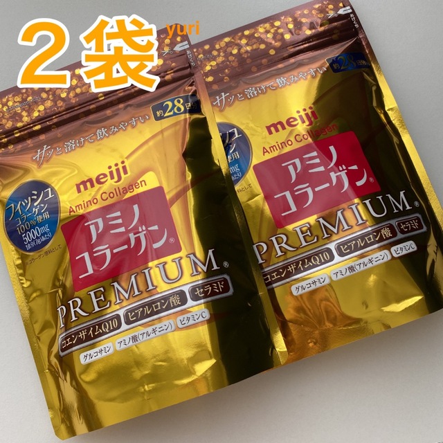 明治(メイジ)の２袋　明治 アミノコラーゲン プレミアム 約28日分 196g 食品/飲料/酒の健康食品(コラーゲン)の商品写真