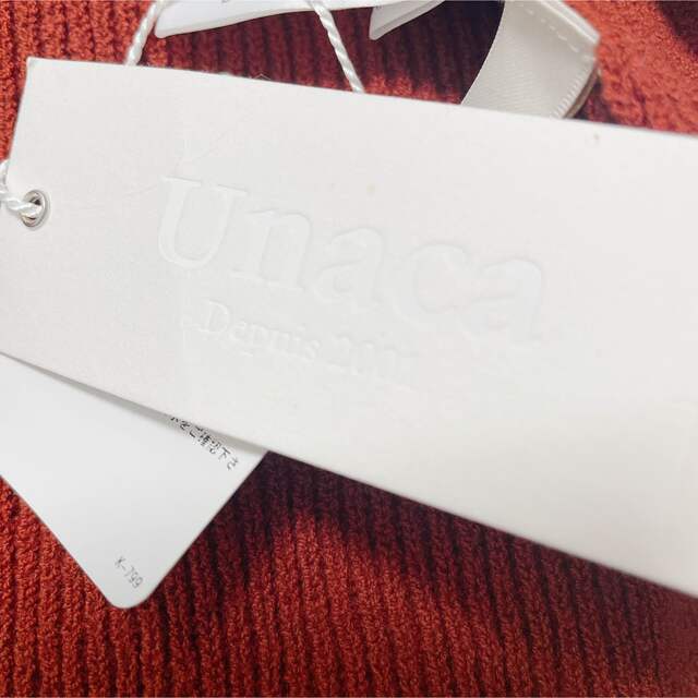 Unaca(アナカ)の未使用タグ付き！Unaca レースアップニットワンピース レディースのワンピース(ひざ丈ワンピース)の商品写真