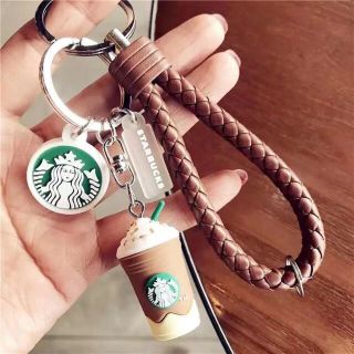 スターバックスコーヒー(Starbucks Coffee)の海外限定スタバ　キーホルダー　フラペチーノコーヒー　携帯ストラップ　茶色(キーホルダー)