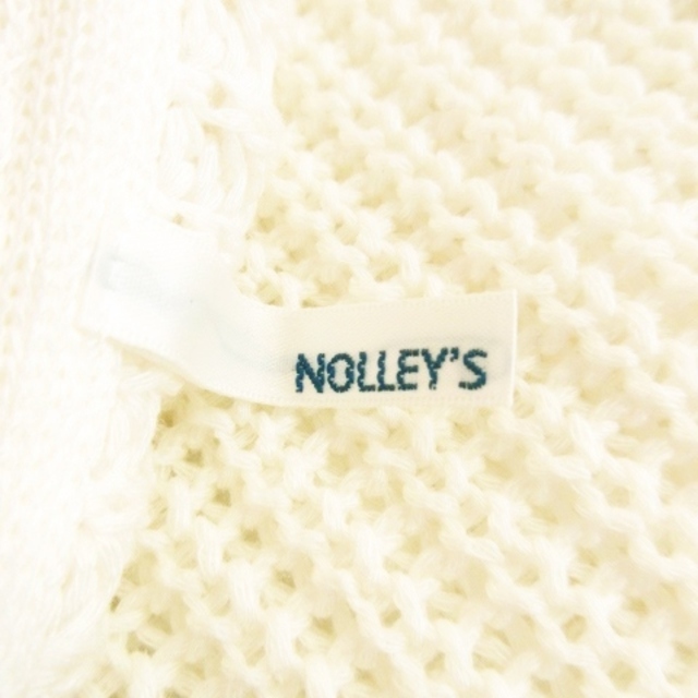 NOLLEY'S(ノーリーズ)のノーリーズ ニット セーター ラウンドネック 七分袖 38 白 クリーム レディースのトップス(ニット/セーター)の商品写真