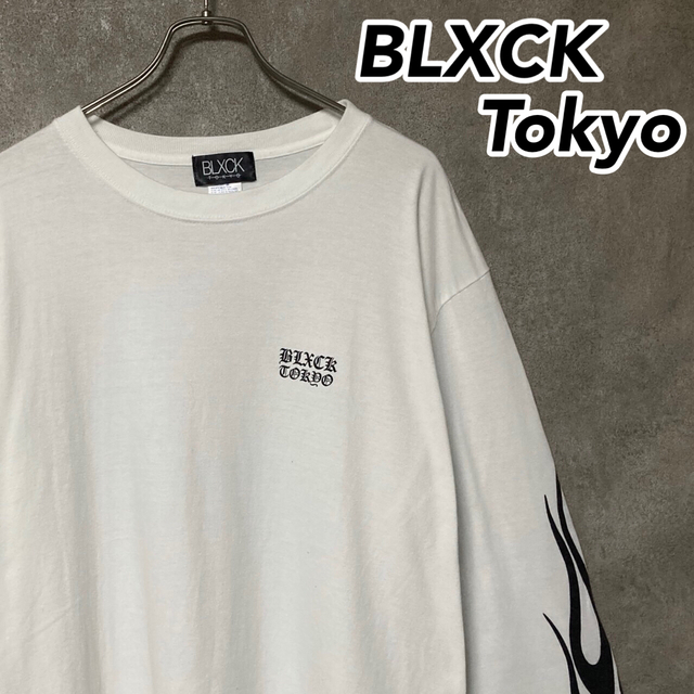 BLXCK Tokyo ファイヤー パターン ロングスリーブ Tシャツ 炎