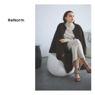 トゥモローランド(TOMORROWLAND)の最終価格　Renorm by A.T/今季ノーカラーリバーコート/wool(ロングコート)