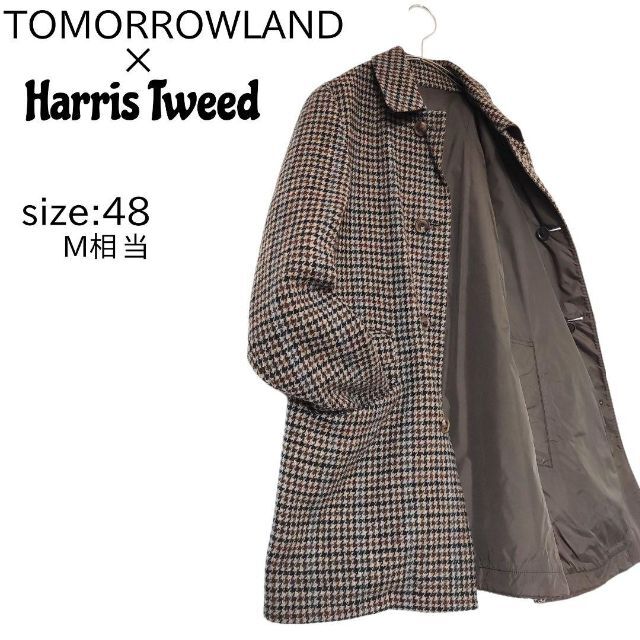 TOMORROWLAND(トゥモローランド)のTOMORROWLAND × Harris Tweed ステンカラーコート M メンズのジャケット/アウター(ステンカラーコート)の商品写真