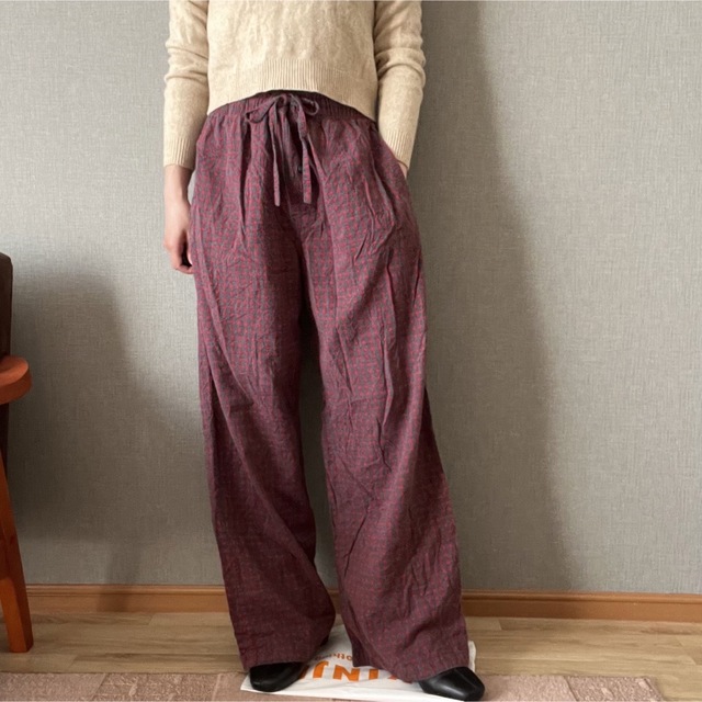 Santa Monica(サンタモニカ)のRed gray check pants レディースのパンツ(カジュアルパンツ)の商品写真