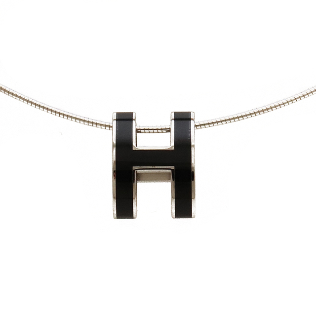 早い者勝ち HERMES エルメス ポップh ネックレス ブラックxシルバー-