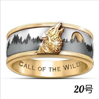 【SALE】リング メンズ アクセサリー ゴールド ウルフ 狼 指輪 20号(リング(指輪))