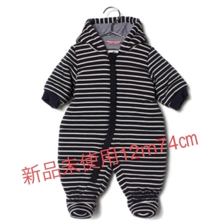 プチバトー(PETIT BATEAU)の【値下】新品未使用タグ付きプチバトージャンプスーツカバーオール12m74㎝(ジャケット/コート)