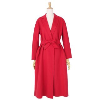 マックスマーラ(Max Mara)の美品 マックスマーラ Max Mara STUDIO コート cucito a mano ウール カシミヤ シルク ラップコート クチートアマーノ レディース アウター IJ36 USA2 FB34(S相当) レッド(その他)