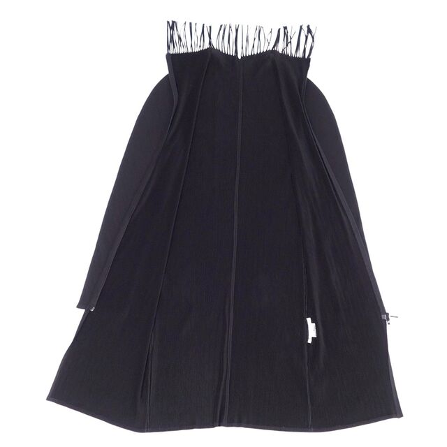 PLEATS PLEASE ISSEY MIYAKE(プリーツプリーズイッセイミヤケ)の極美品 プリーツプリーズ イッセイミヤケ PLEATS PLEASE コート フリンジ プリーツ ジップアップ 3(L相当) ブラック レディースのジャケット/アウター(その他)の商品写真