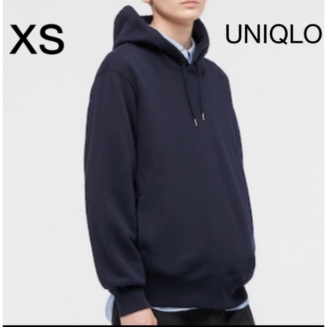 UNIQLO(ユニクロ)のUNIQLOスウェットプルパーカ　xs ネイビー 値下げ不可 メンズのトップス(スウェット)の商品写真