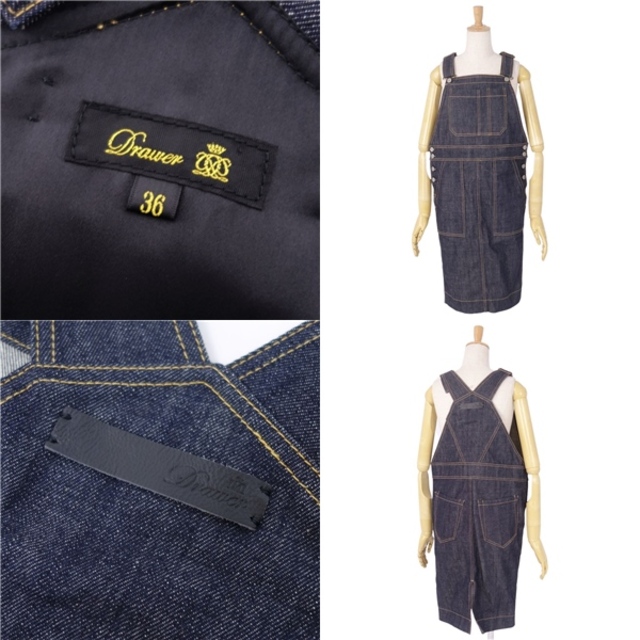 Drawer - 美品 ドゥロワー DRAWER サロペット ワンピース デニム Drawer - 美品 ドゥロワー DRAWER サロペット ワンピース デニム
