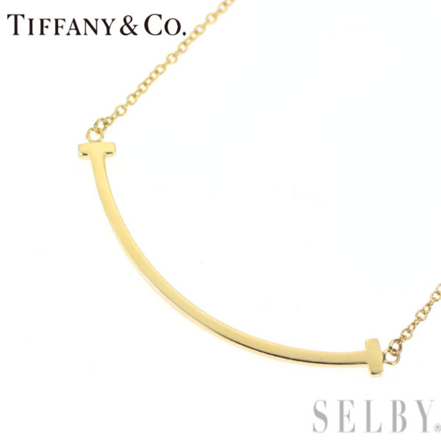 上等な Tiffany & スモール Tスマイル ペンダントネックレス K18YG