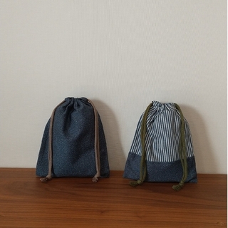 【41】巾着袋 給食袋2点セット ハンドメイド(外出用品)
