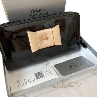 ヴィヴィアンウエストウッド(Vivienne Westwood)の【未使用】Vivienne Westwood 長財布　エナメル　ブラック　リボン(財布)